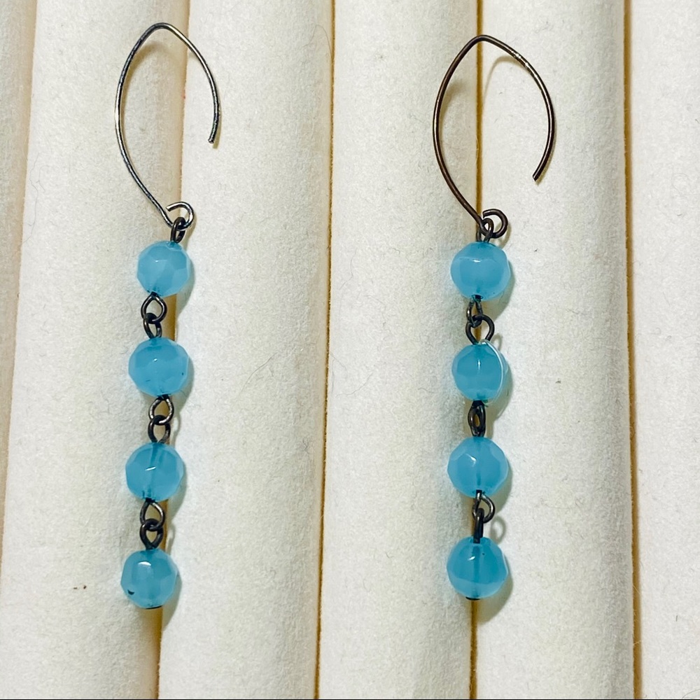 Blue Beaded Dangle Earrings 🔥 3 for $20